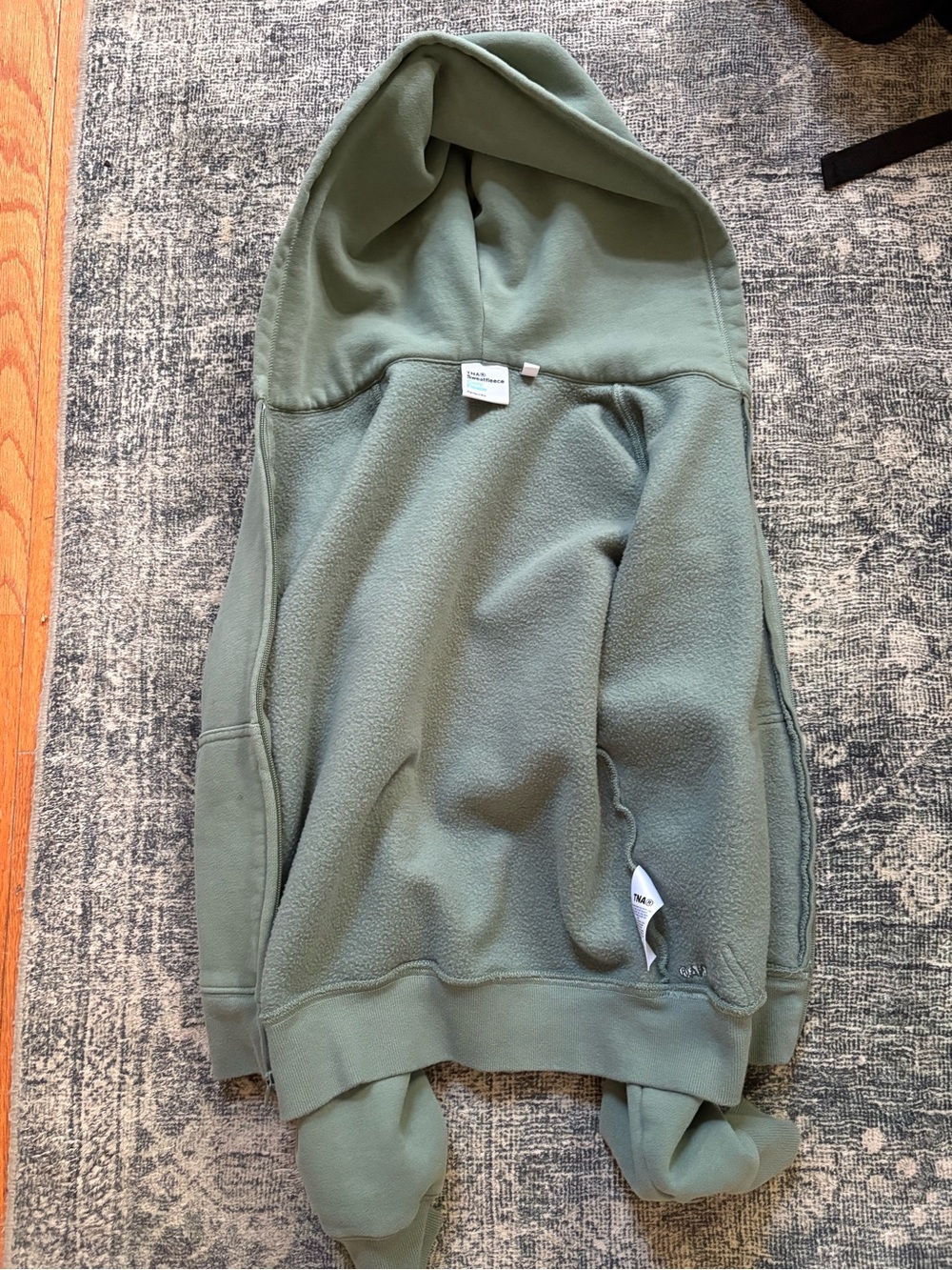Aritzia Crewneck Hoodie in Sage Green